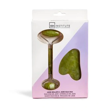 Näomassaaži komplekt Jade rulliku ja Gua Sha kiviga